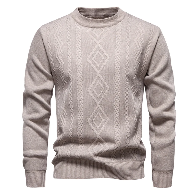 Herren Feinstrickpullover mit Rauten‑Jacquard und geripptem Saum Drune