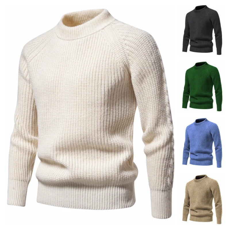 Herren Feinstrickpullover mit kurzem Rollkragen, Raglanärmeln und strukturierter Waffeloptik Drune