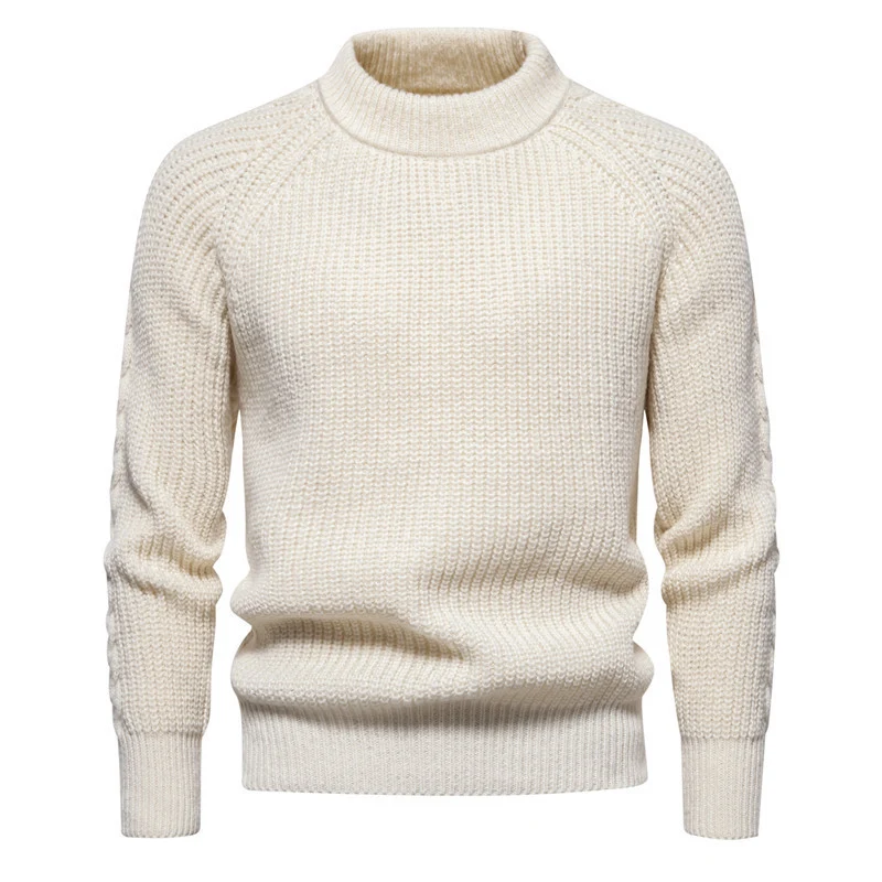 Herren Feinstrickpullover mit kurzem Rollkragen, Raglanärmeln und strukturierter Waffeloptik Drune