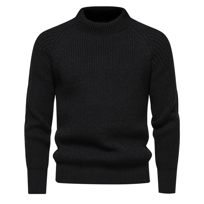 Herren Feinstrickpullover mit kurzem Rollkragen, Raglanärmeln und strukturierter Waffeloptik Drune