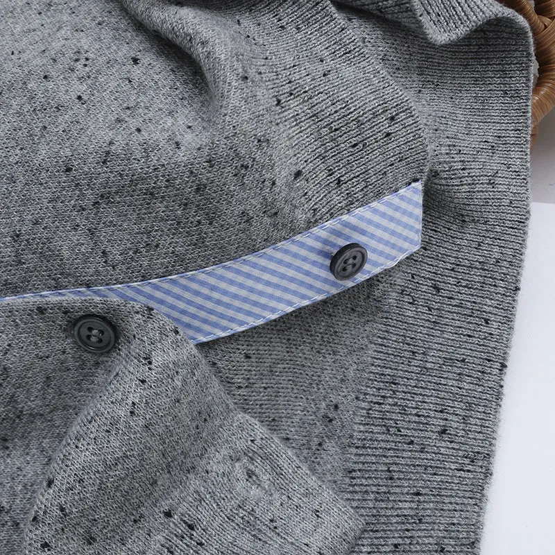 Damen Kurz geschnittener Feinstrick-Cardigan mit kontrastierenden Hemdblusenmanschetten Drune