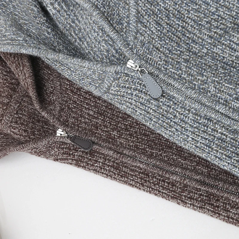 Damen Grobgestrickte Kapuzenjacke mit durchgehendem Reißverschluss und Raglanärmeln Drune