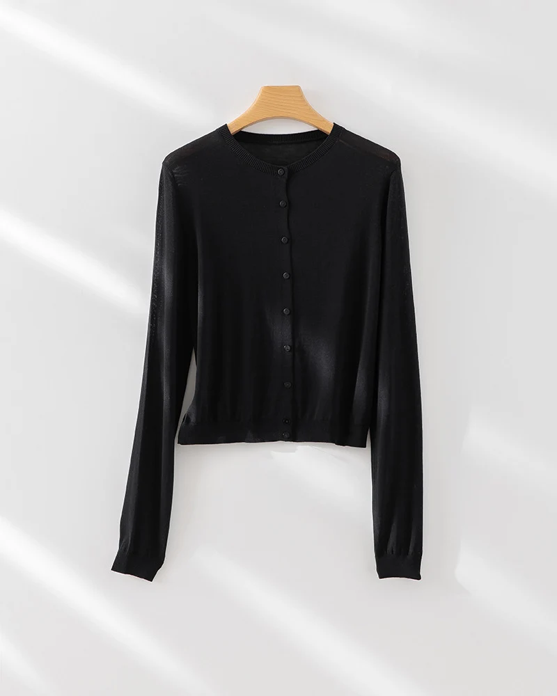 Damen Feinstrick-Cardigan mit Rundhalsausschnitt und taillierter Silhouette Drune