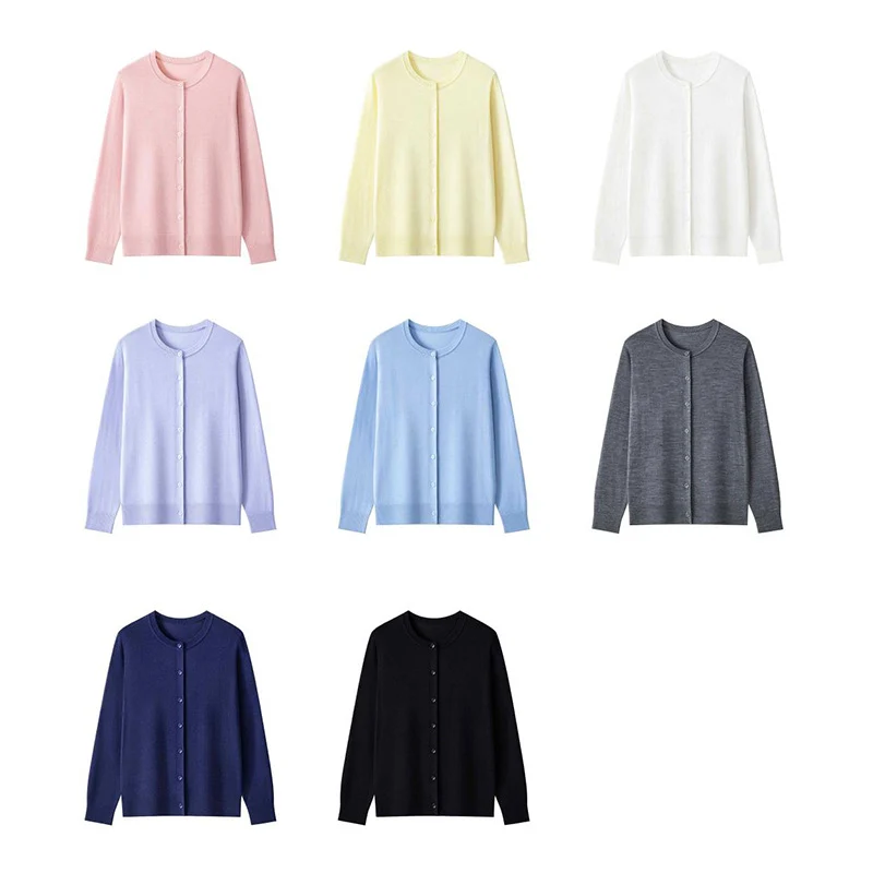 Damen Feinstrick-Cardigan mit Rundhalsausschnitt und Knopfleiste Drune
