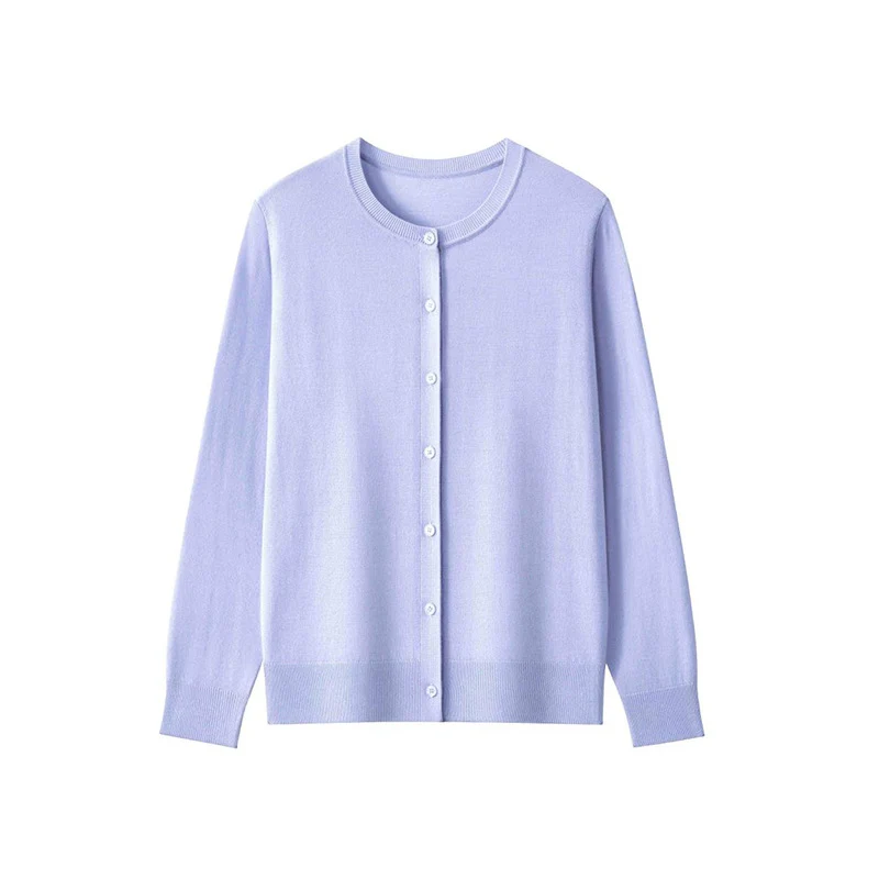 Damen Feinstrick-Cardigan mit Rundhalsausschnitt und Knopfleiste Drune