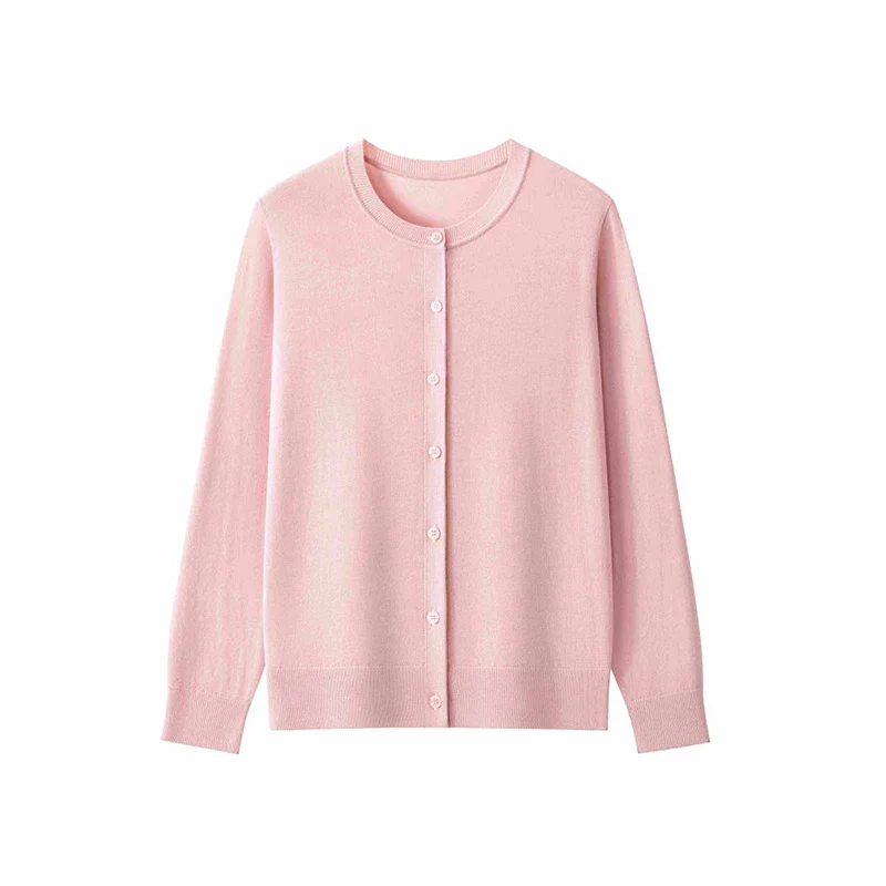 Damen Feinstrick-Cardigan mit Rundhalsausschnitt und Knopfleiste Drune