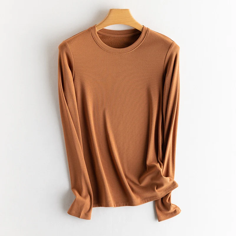 Damen Feines Ripp-Langarmshirt mit Rollkragen und Volantkanten Drune