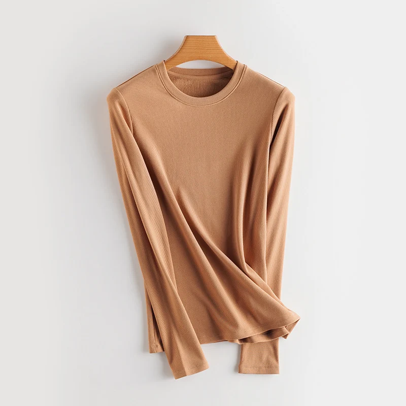 Damen Feines Ripp-Langarmshirt mit Rollkragen und Volantkanten Drune