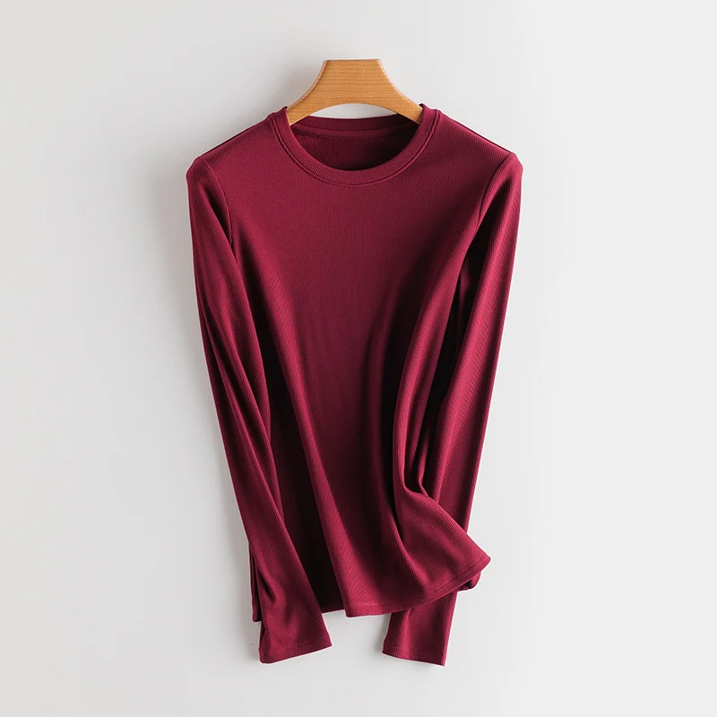 Damen Feines Ripp-Langarmshirt mit Rollkragen und Volantkanten Drune