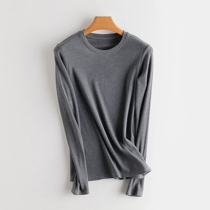 Damen Feines Ripp-Langarmshirt mit Rollkragen und Volantkanten Drune