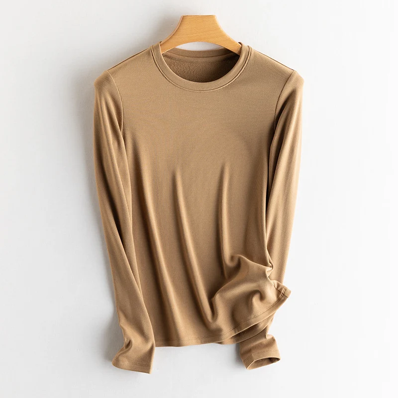 Damen Feines Ripp-Langarmshirt mit Rollkragen und Volantkanten Drune