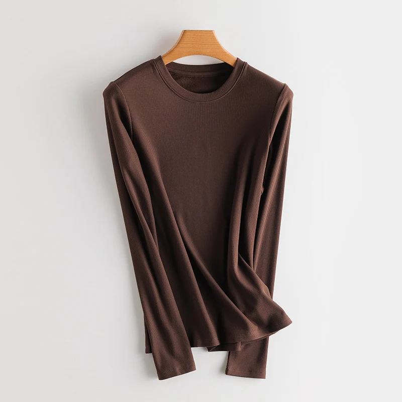 Damen Feines Ripp-Langarmshirt mit Rollkragen und Volantkanten Drune