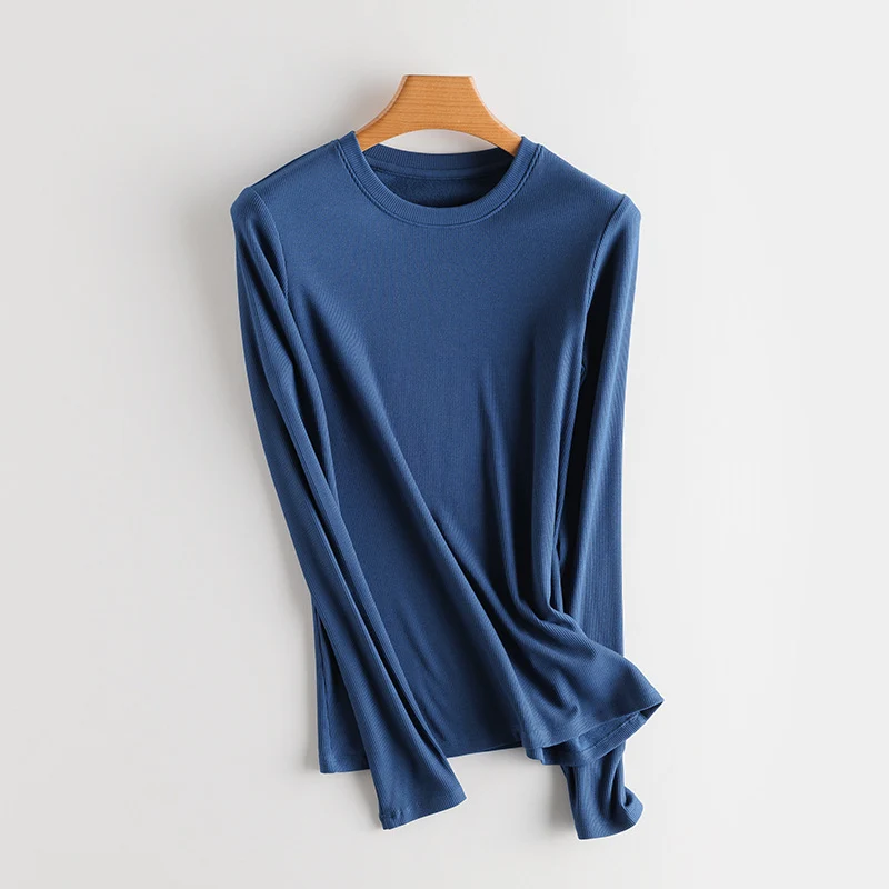 Damen Feines Ripp-Langarmshirt mit Rollkragen und Volantkanten Drune