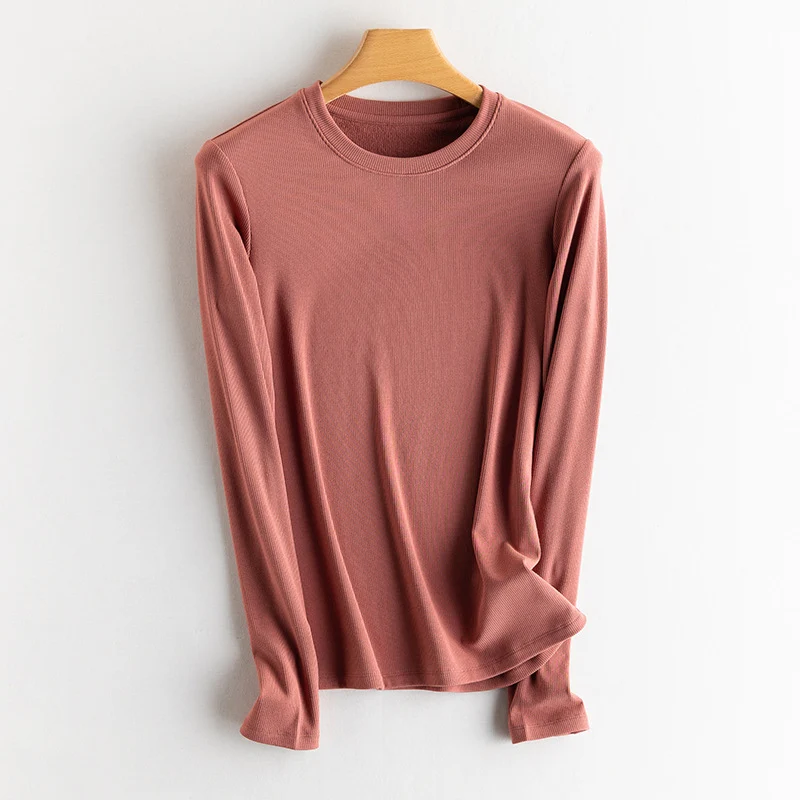 Damen Feines Ripp-Langarmshirt mit Rollkragen und Volantkanten Drune