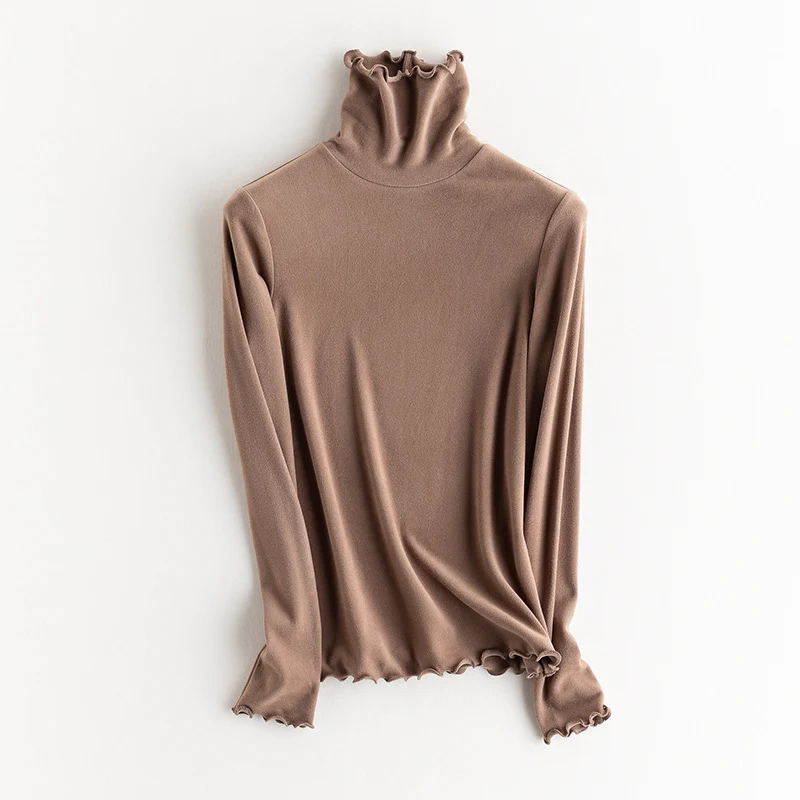 Damen Feines Langarmshirt mit Stehkragen aus Stretch‑Jersey, figurnahe Silhouette Drune