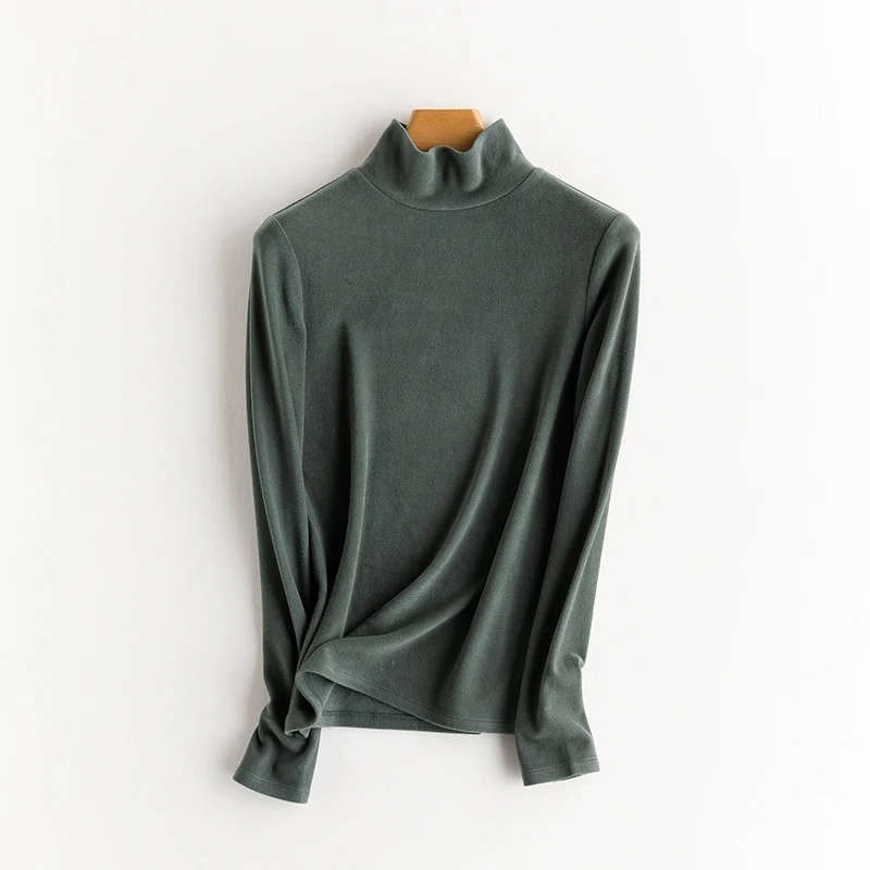 Damen Feines Langarmshirt mit Stehkragen aus Stretch‑Jersey, figurnahe Silhouette Drune