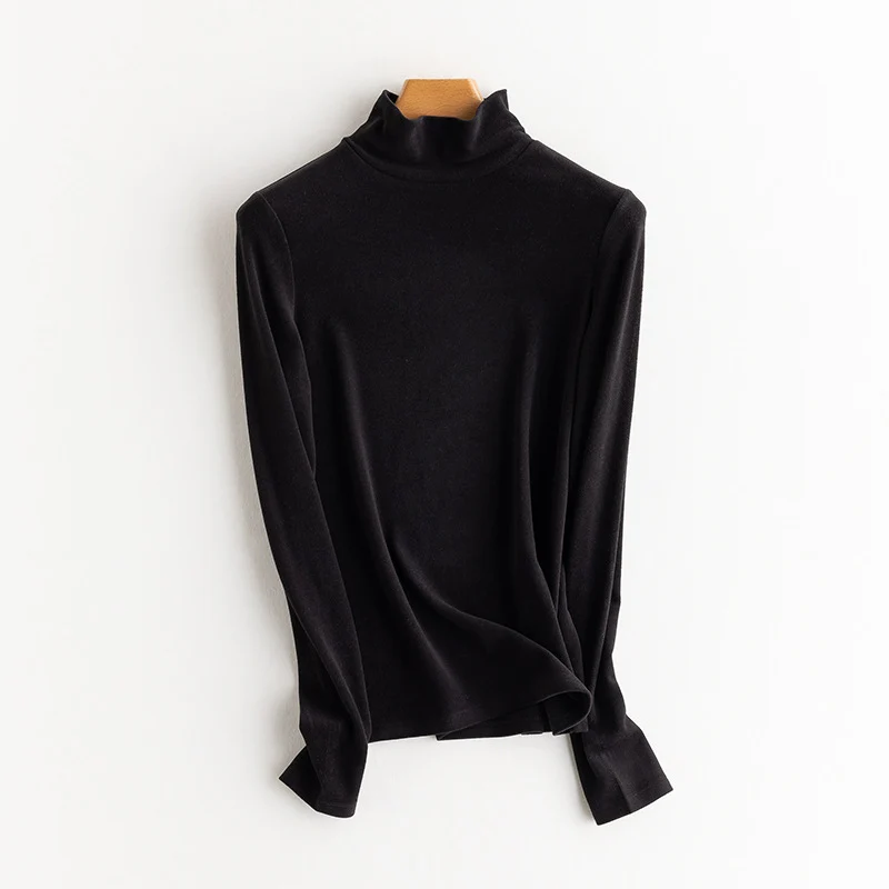 Damen Feines Langarmshirt mit Stehkragen aus Stretch‑Jersey, figurnahe Silhouette Drune