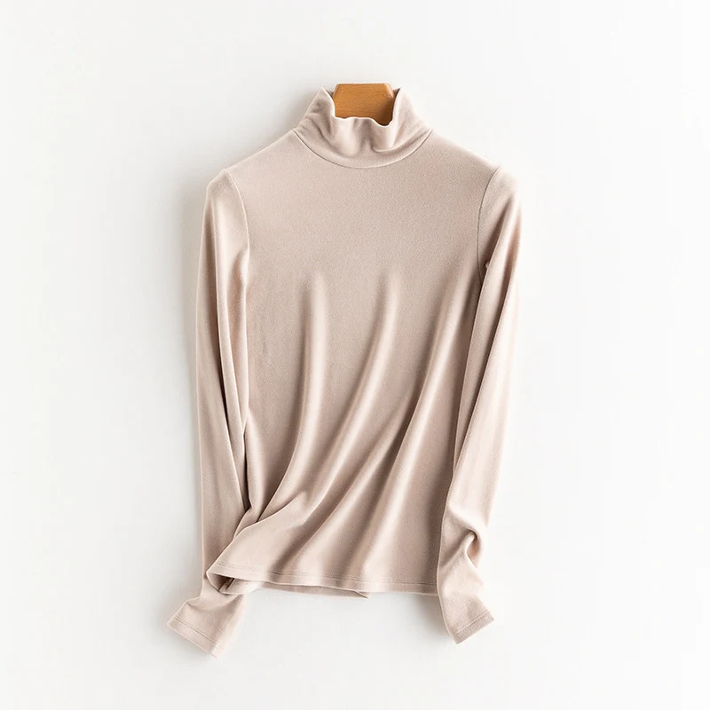Damen Feines Langarmshirt mit Stehkragen aus Stretch‑Jersey, figurnahe Silhouette Drune