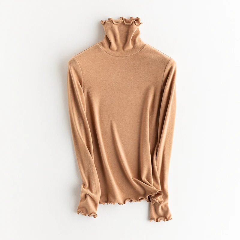 Damen Feines Langarmshirt mit Stehkragen aus Stretch‑Jersey, figurnahe Silhouette Drune