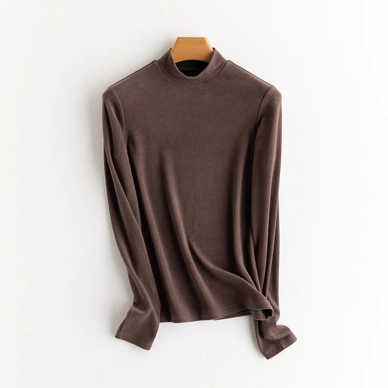 Damen Feines Langarmshirt mit Stehkragen aus Stretch‑Jersey, figurnahe Silhouette Drune