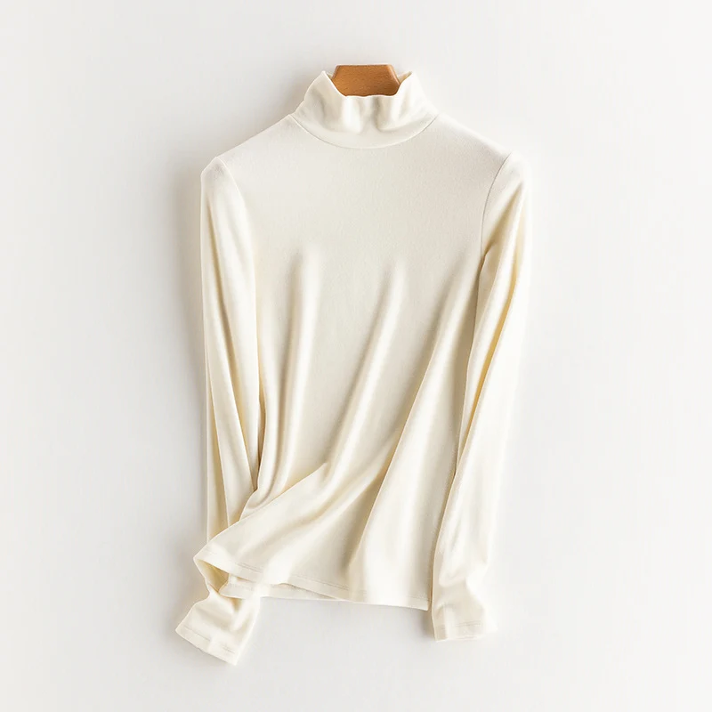 Damen Feines Langarmshirt mit Stehkragen aus Stretch‑Jersey, figurnahe Silhouette Drune