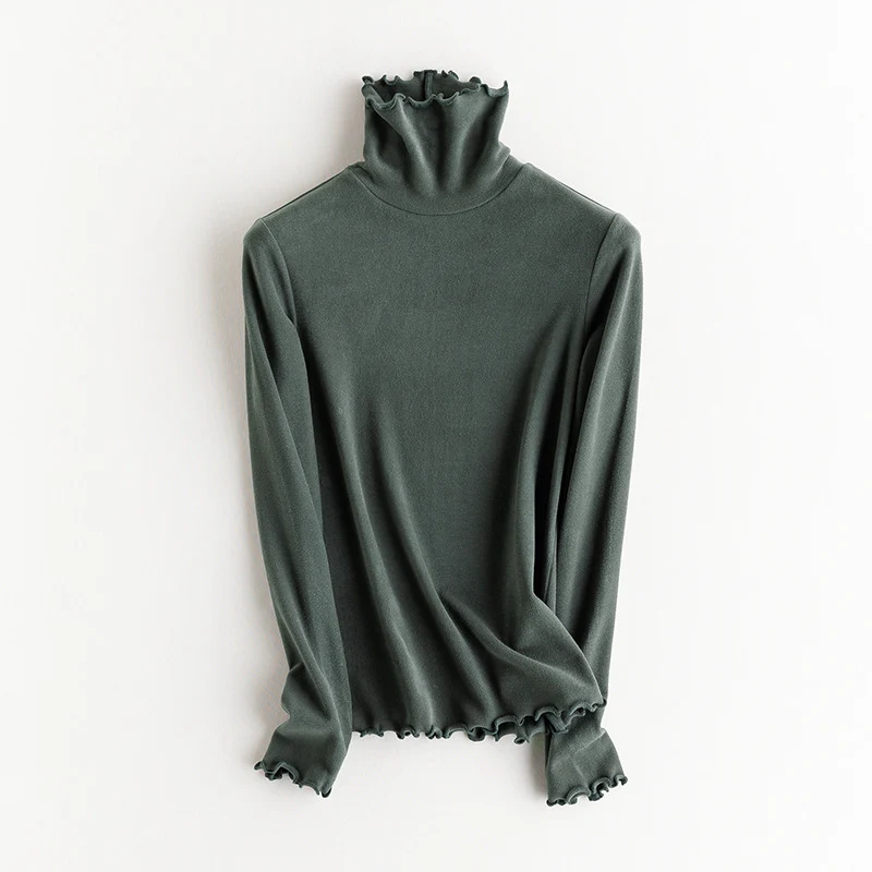 Damen Feines Langarmshirt mit Stehkragen aus Stretch‑Jersey, figurnahe Silhouette Drune