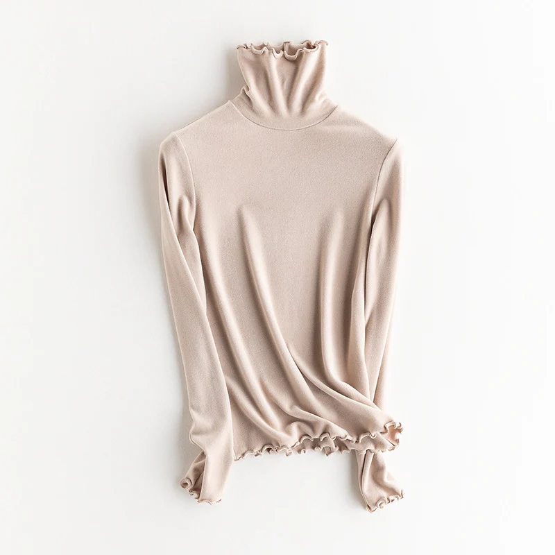 Damen Feines Langarmshirt mit Stehkragen aus Stretch‑Jersey, figurnahe Silhouette Drune