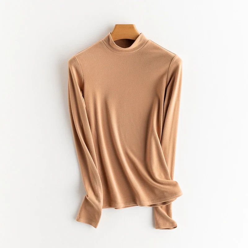 Damen Feines Langarmshirt mit Stehkragen aus Stretch‑Jersey, figurnahe Silhouette Drune