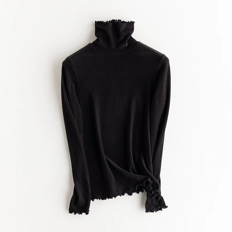 Damen Feines Langarmshirt mit Stehkragen aus Stretch‑Jersey, figurnahe Silhouette Drune
