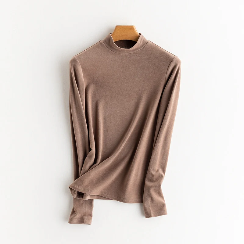 Damen Feines Langarmshirt mit Stehkragen aus Stretch‑Jersey, figurnahe Silhouette Drune