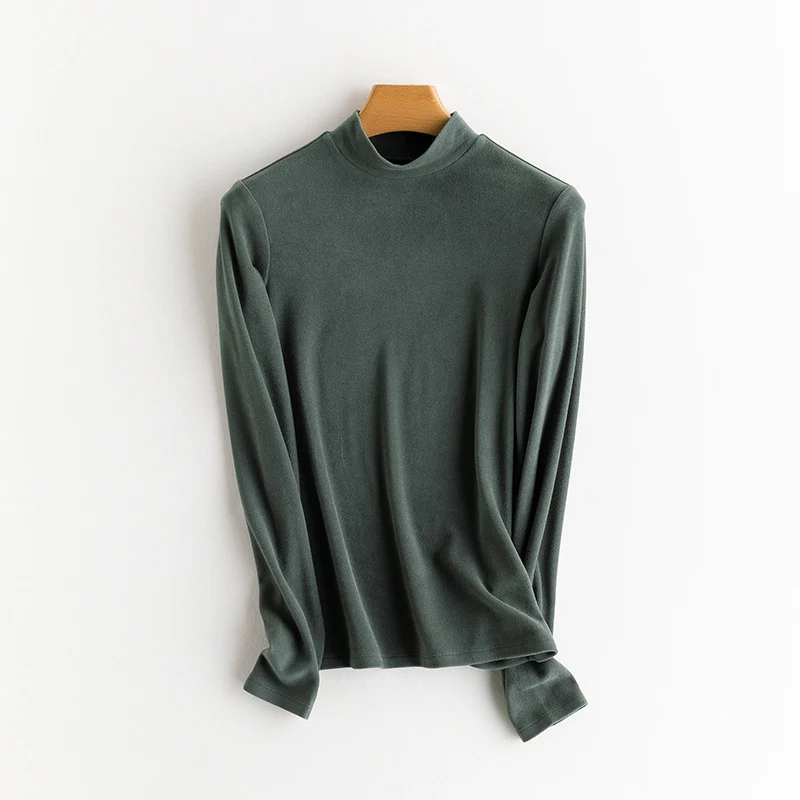 Damen Feines Langarmshirt mit Stehkragen aus Stretch‑Jersey, figurnahe Silhouette Drune