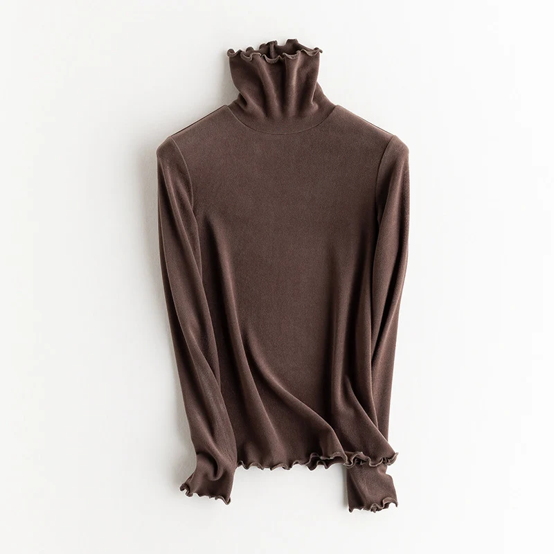 Damen Feines Langarmshirt mit Stehkragen aus Stretch‑Jersey, figurnahe Silhouette Drune