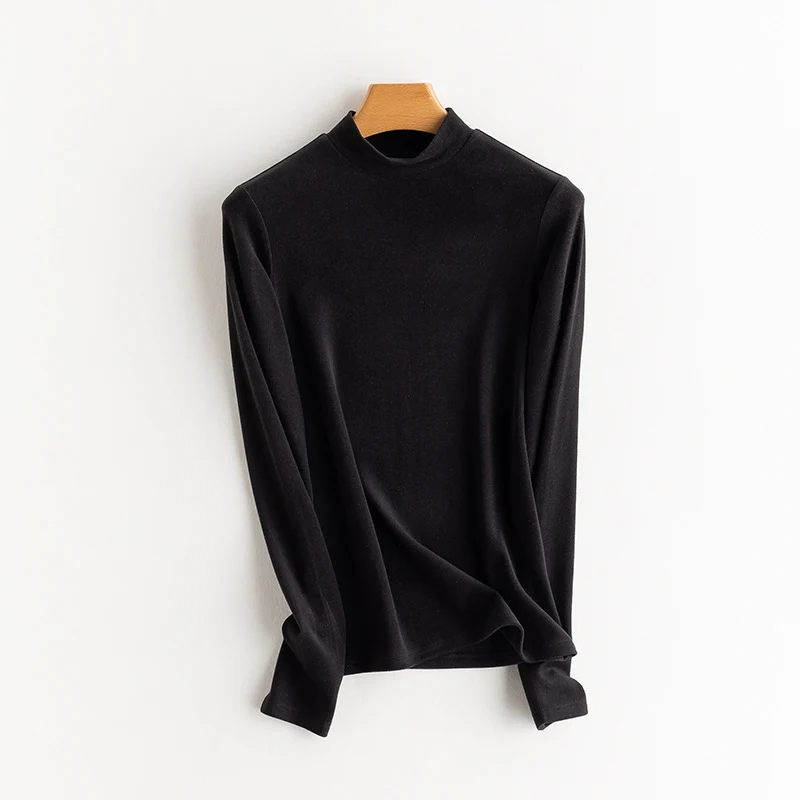 Damen Feines Langarmshirt mit Stehkragen aus Stretch‑Jersey, figurnahe Silhouette Drune