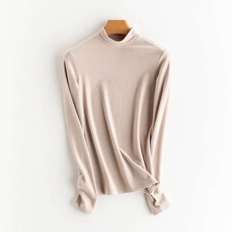 Damen Feines Langarmshirt mit Stehkragen aus Stretch‑Jersey, figurnahe Silhouette Drune