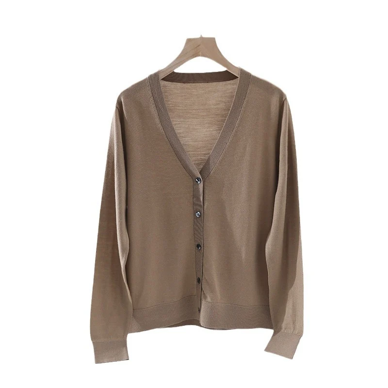 Damen Feiner V‑Ausschnitt-Cardigan aus leichtem Feinstrick mit Knopfleiste Drune