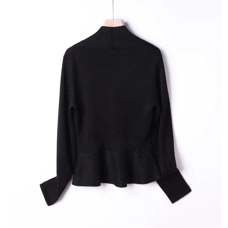 Damen Feiner Strickcardigan mit Schalkragen, taillenbetontem Peplum und Zierknopfleiste Drune