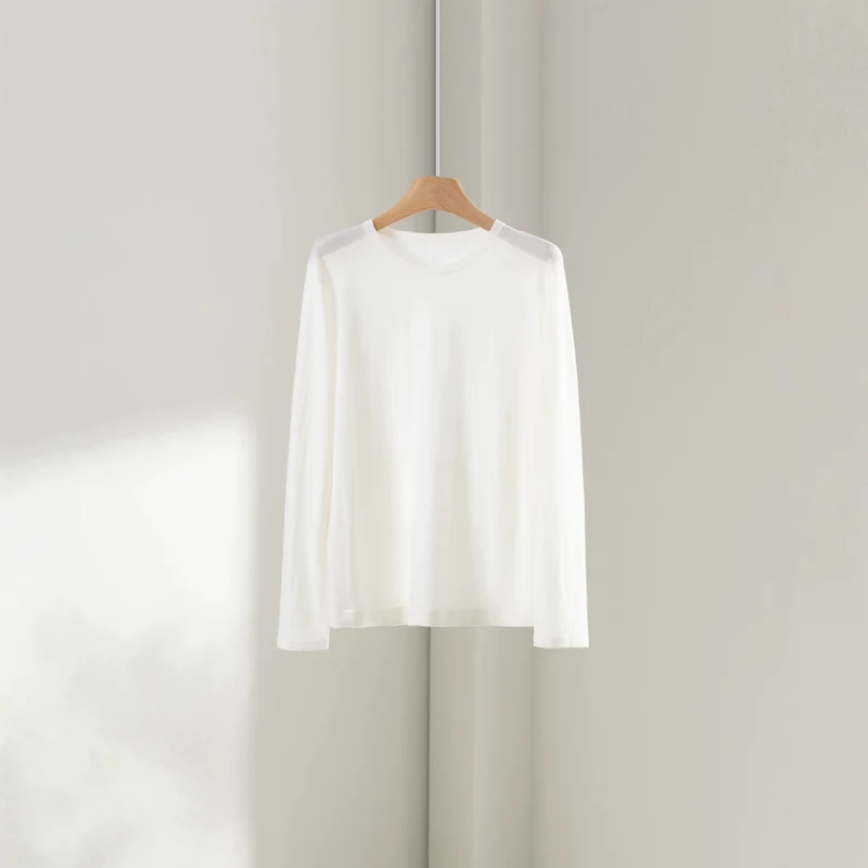 Damen Feiner Rundhals-Feinstrickpullover mit minimalistischer Silhouette und weichem Fall Drune