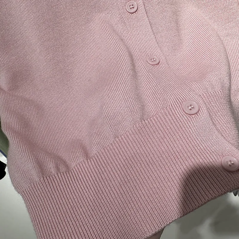 Damen Feiner Rundhals-Feinstrick-Cardigan mit schmaler Silhouette & verlängerten Bündchen Drune