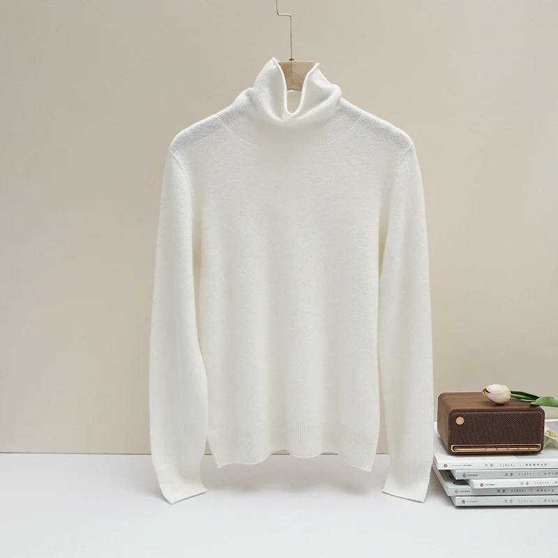 Damen Feiner Rollkragenpullover aus leichtem Feinstrick mit geripptem Saum und schmaler Silhouette Drune