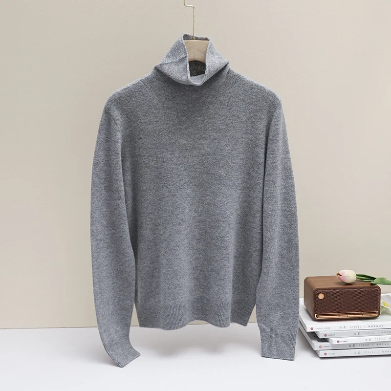 Damen Feiner Rollkragenpullover aus leichtem Feinstrick mit geripptem Saum und schmaler Silhouette Drune
