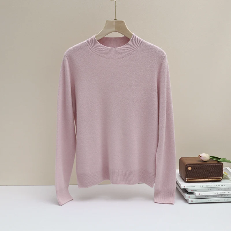 Damen Feiner Longsleeve-Rundhalspullover mit verstärktem Rippenkragen & schmeichelnder Hüftlänge Drune