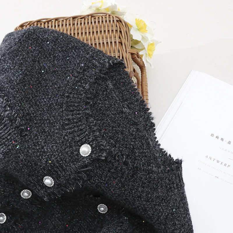 Damen Bouclé-Cardigan mit Perlmuttknöpfen und aufgesetzten Taschen Drune