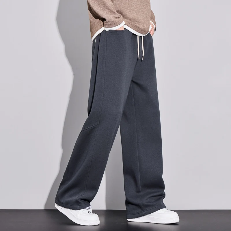 Herren weite Cargo-Sweathose aus angerautem Sweat mit Kordelzug Drune