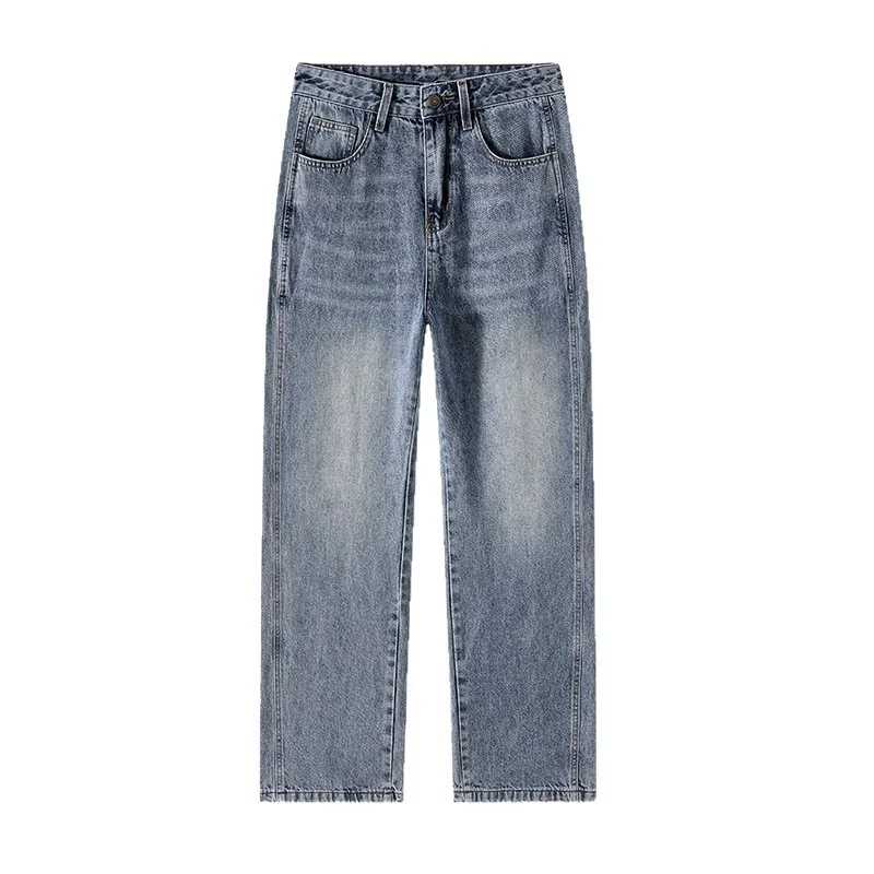 Herren Weite Baggy-Jeans im Used-Look mit Relaxed‑Sitz und geradem Bein Drune