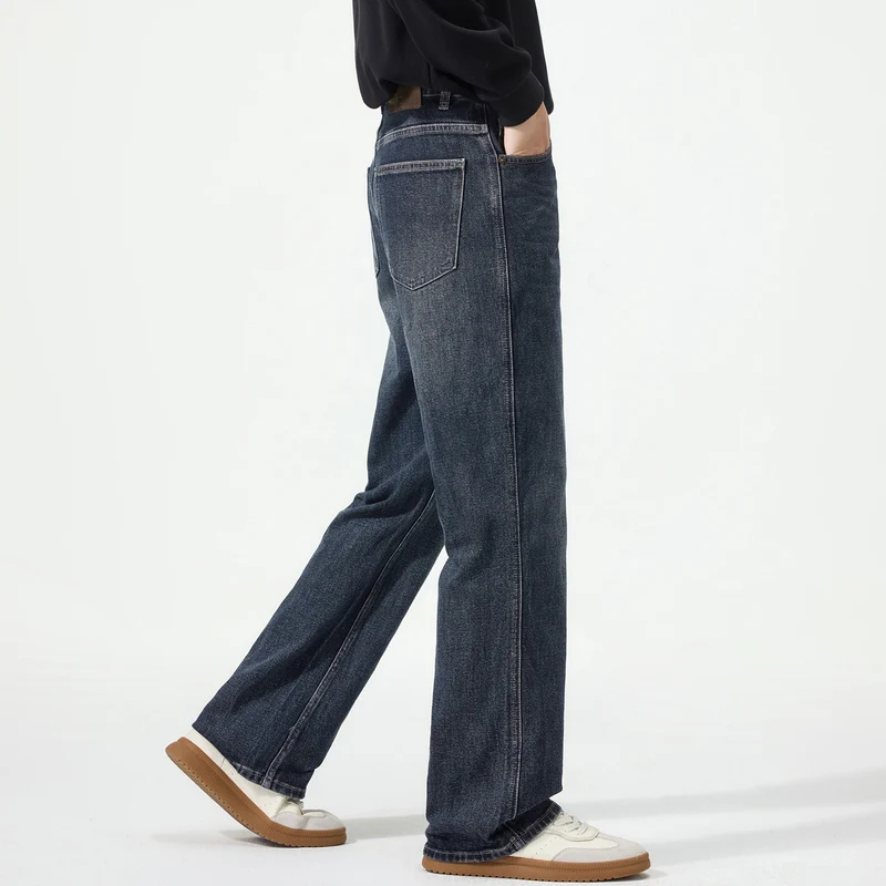 Herren weit geschnittene Five-Pocket-Jeans mit hohem Bund und Vintage-Waschung Drune