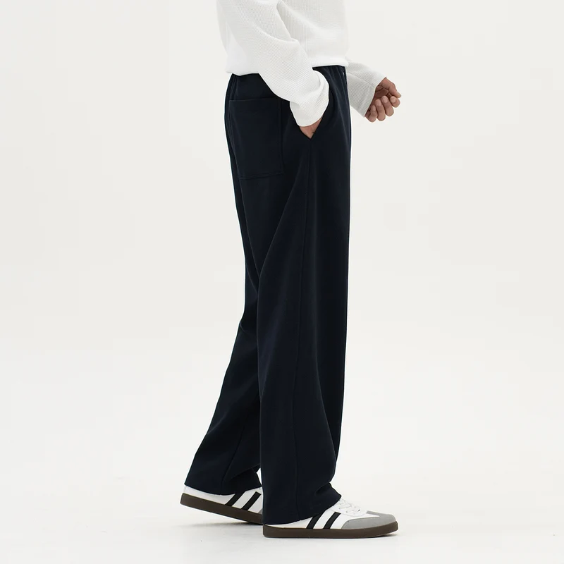 Herren Weiche Relax-Fit Jogginghose mit weitem Bein und Kordelzug Drune