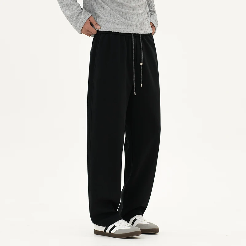 Herren Weiche Relax-Fit Jogginghose mit weitem Bein und Kordelzug Drune