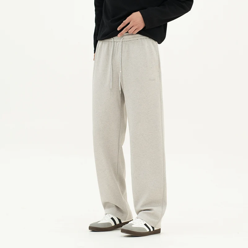 Herren Weiche Relax-Fit Jogginghose mit weitem Bein und Kordelzug Drune
