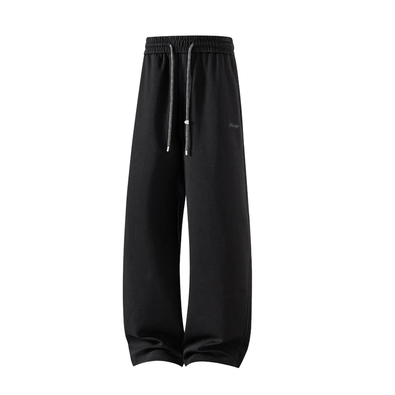Herren Weiche Relax-Fit Jogginghose mit weitem Bein und Kordelzug Drune