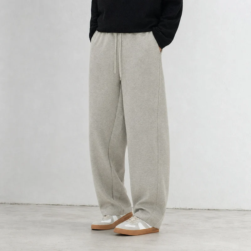 Herren Lounge-Jogginghose mit weitem Bein und Kordelzug Drune